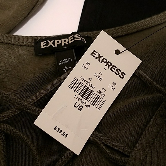 Last one! Express olive green cross front dress - Picture 5 of 5